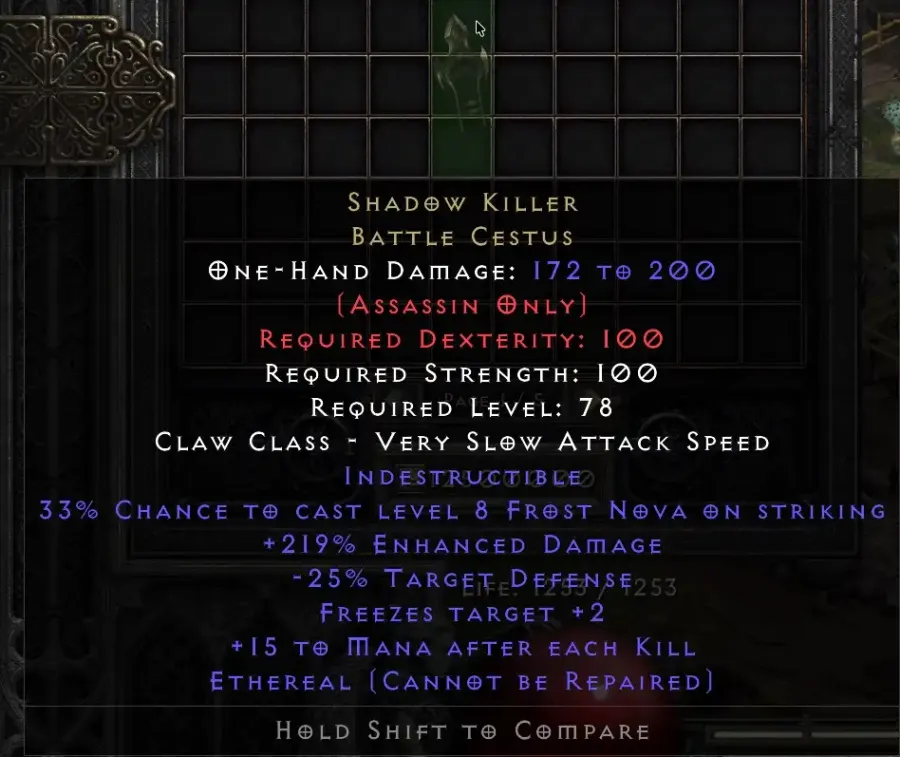 Shadow Killer 219ed 15 To Mana D2r