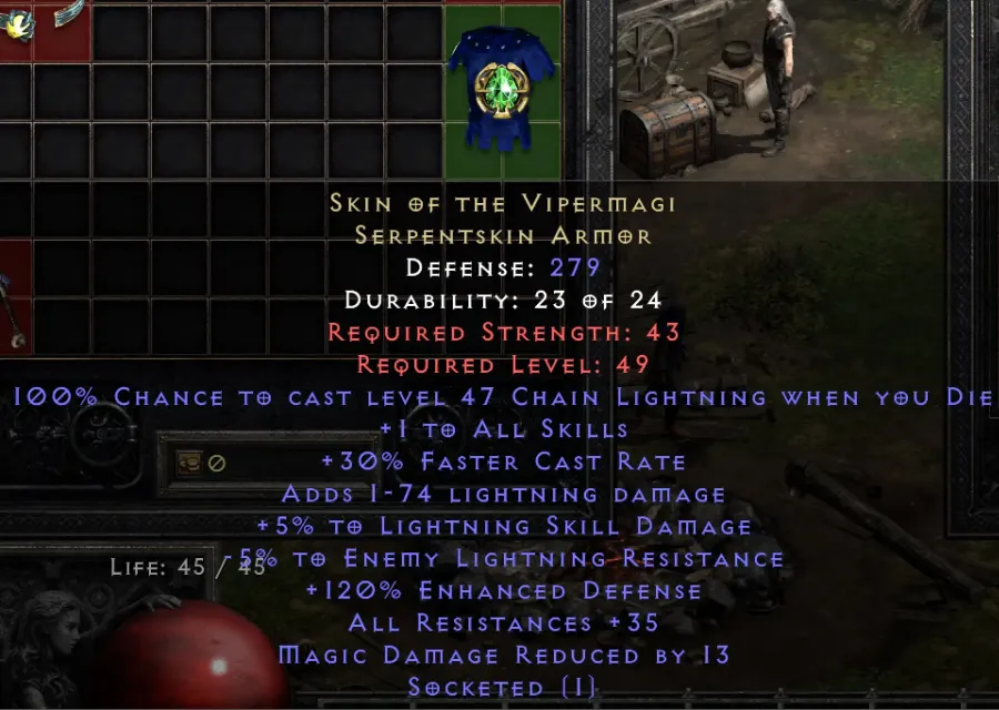 Skin Of The Vipermagi Perfect Socketed Light Die Facet D2r