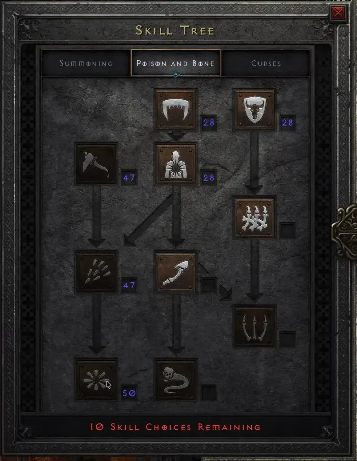 Poison Necromancer Skill Tree Poison And Bone