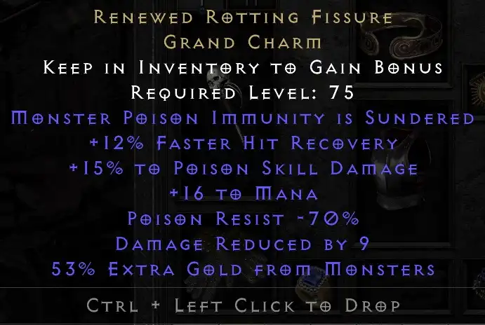 Renewed Rotting Fissure Grand Charm 15 Poinson Skill Damage